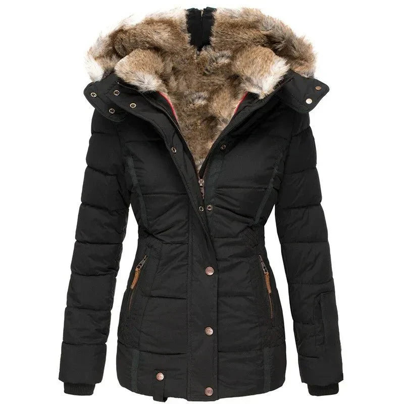 Fur-Lined Hooded Parka – Warm Winter Jacket, Waterproof & Windproof, Stylish Outdoor Coat