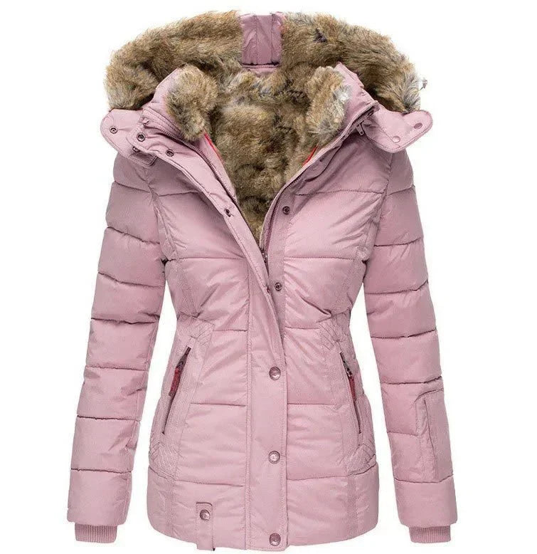 Fur-Lined Hooded Parka – Warm Winter Jacket, Waterproof & Windproof, Stylish Outdoor Coat