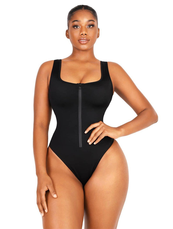 Sculpting Zip-Up One-Piece Swimsuit for a Flattering Fit