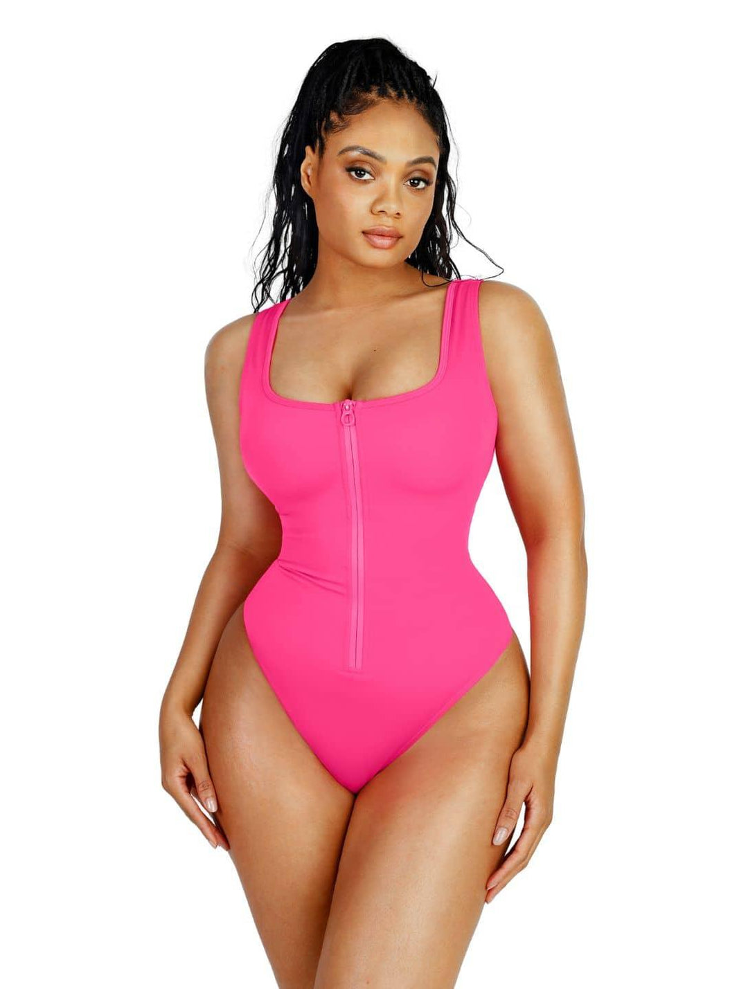 Sculpting Zip-Up One-Piece Swimsuit for a Flattering Fit