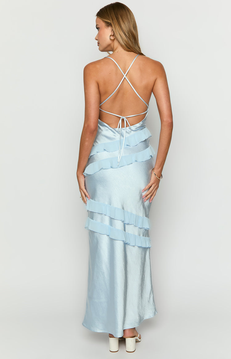 Blue Ruffle Maxi Dress - Flowy & Elegant All-Occasion Dress