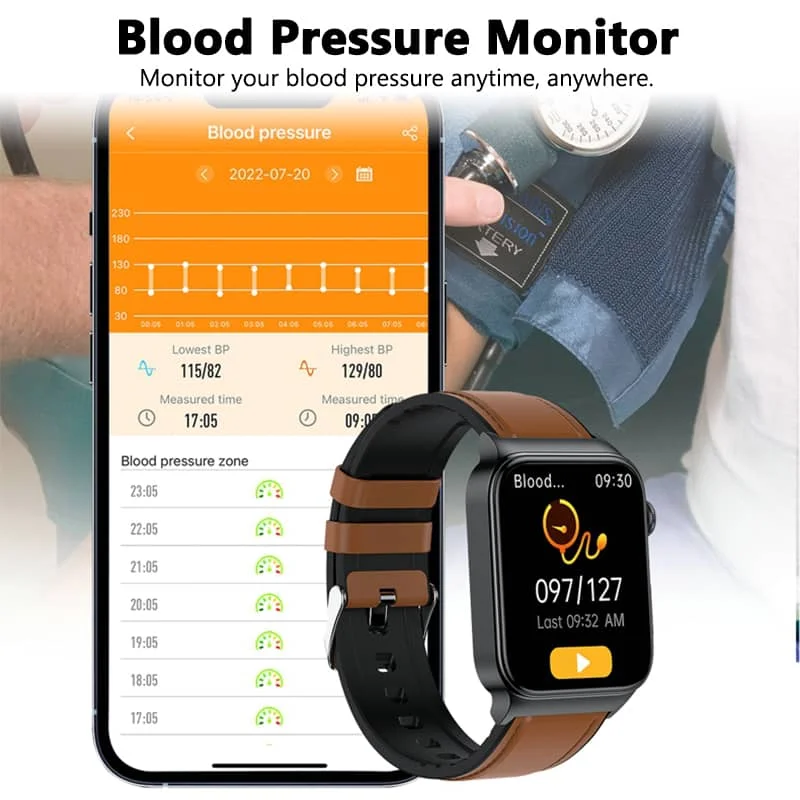 All-in-One Health Smartwatch with ECG, Blood Glucose Monitoring, and Fitness Tracking