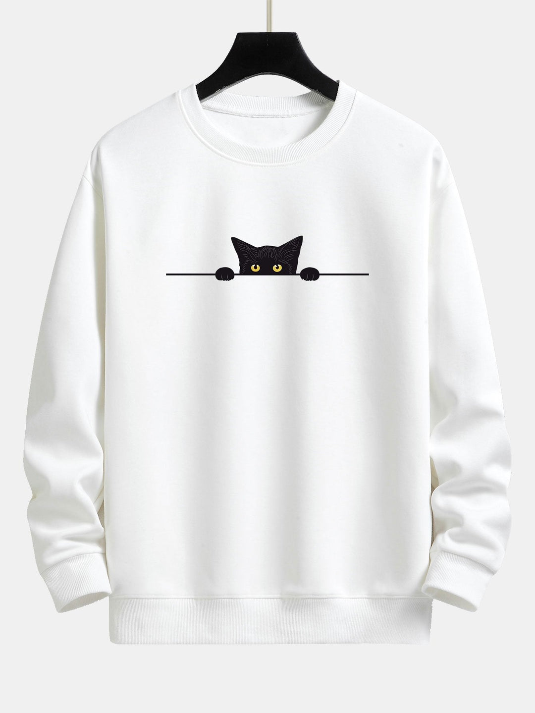 Black Cat Print Relax Fit Sweatshirt