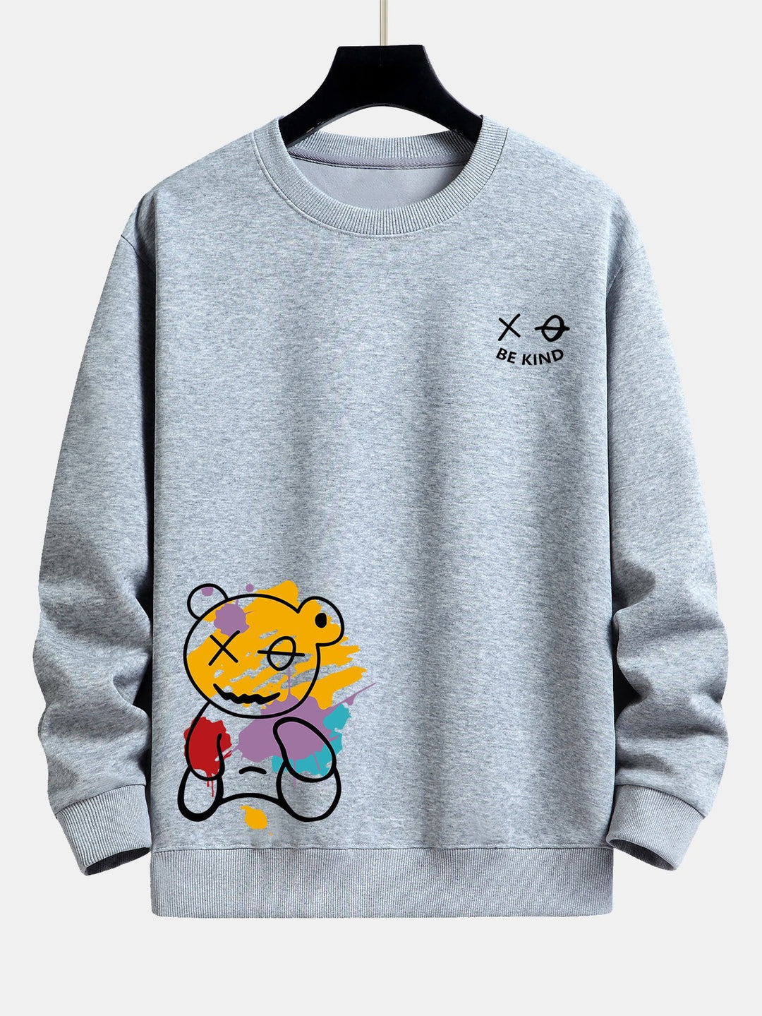 Graffiti Bear Print Relax Fit Sweatshirt