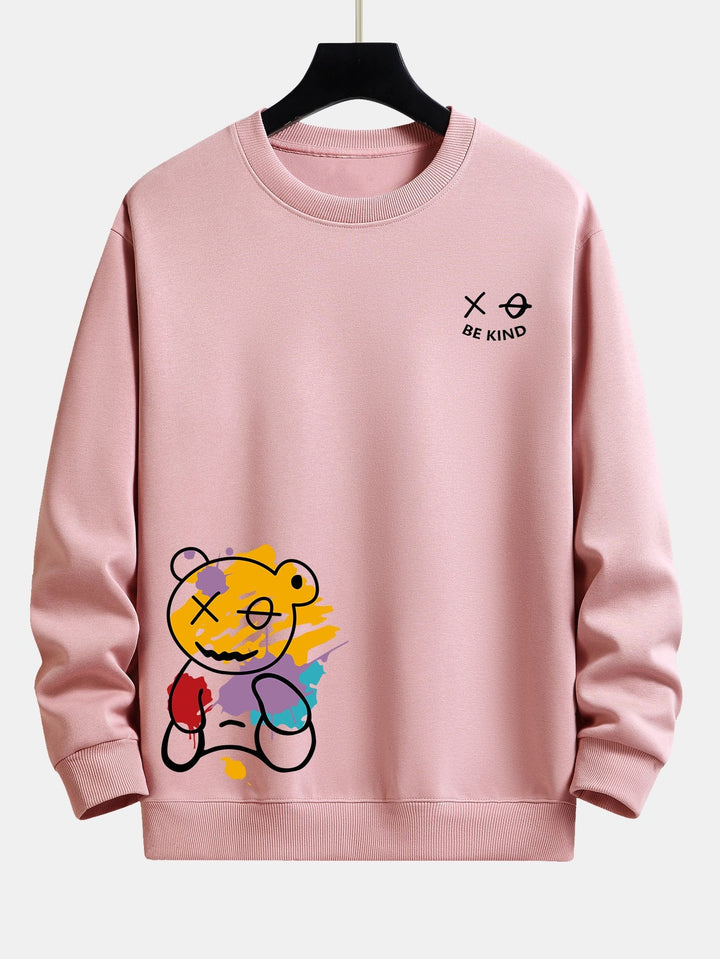 Graffiti Bear Print Relax Fit Sweatshirt