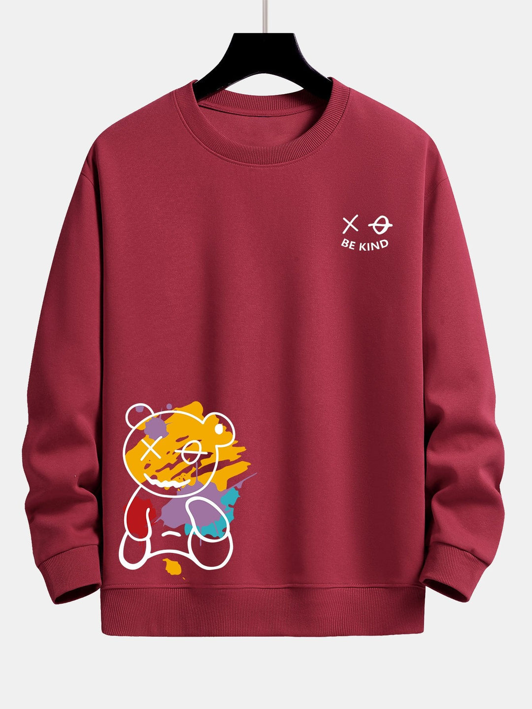 Graffiti Bear Print Relax Fit Sweatshirt