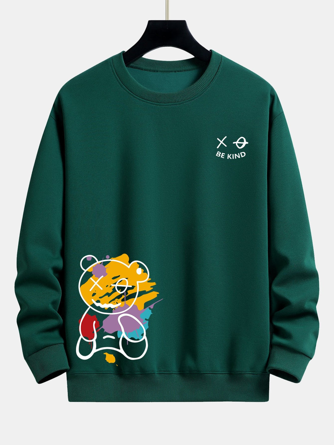 Graffiti Bear Print Relax Fit Sweatshirt