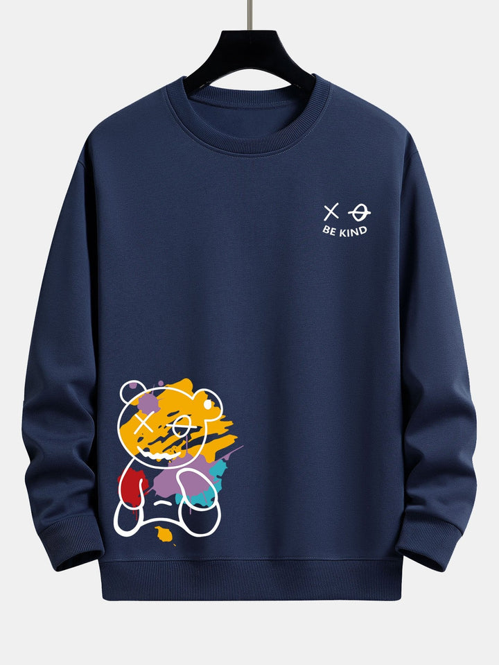 Graffiti Bear Print Relax Fit Sweatshirt