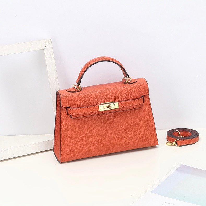 Elegant Leather Handbag for Women - Classic Top Handle Design with Adjustable Strap