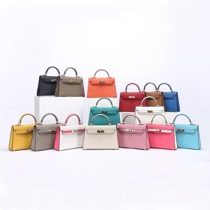 Elegant Leather Handbag for Women - Classic Top Handle Design with Adjustable Strap