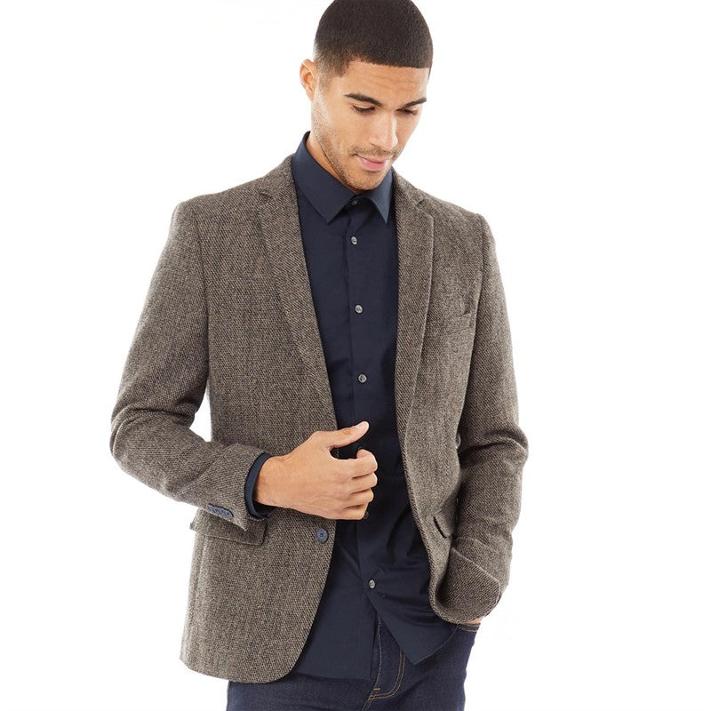 Men's Brown Tweed Blazer – Classic and Sophisticated Tailored Jacket for Any Occasion