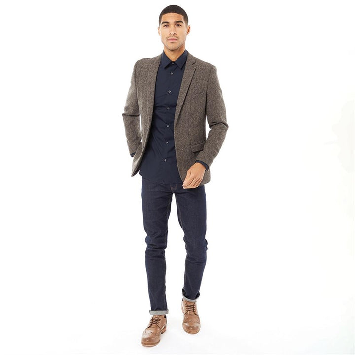 Men's Brown Tweed Blazer – Classic and Sophisticated Tailored Jacket for Any Occasion