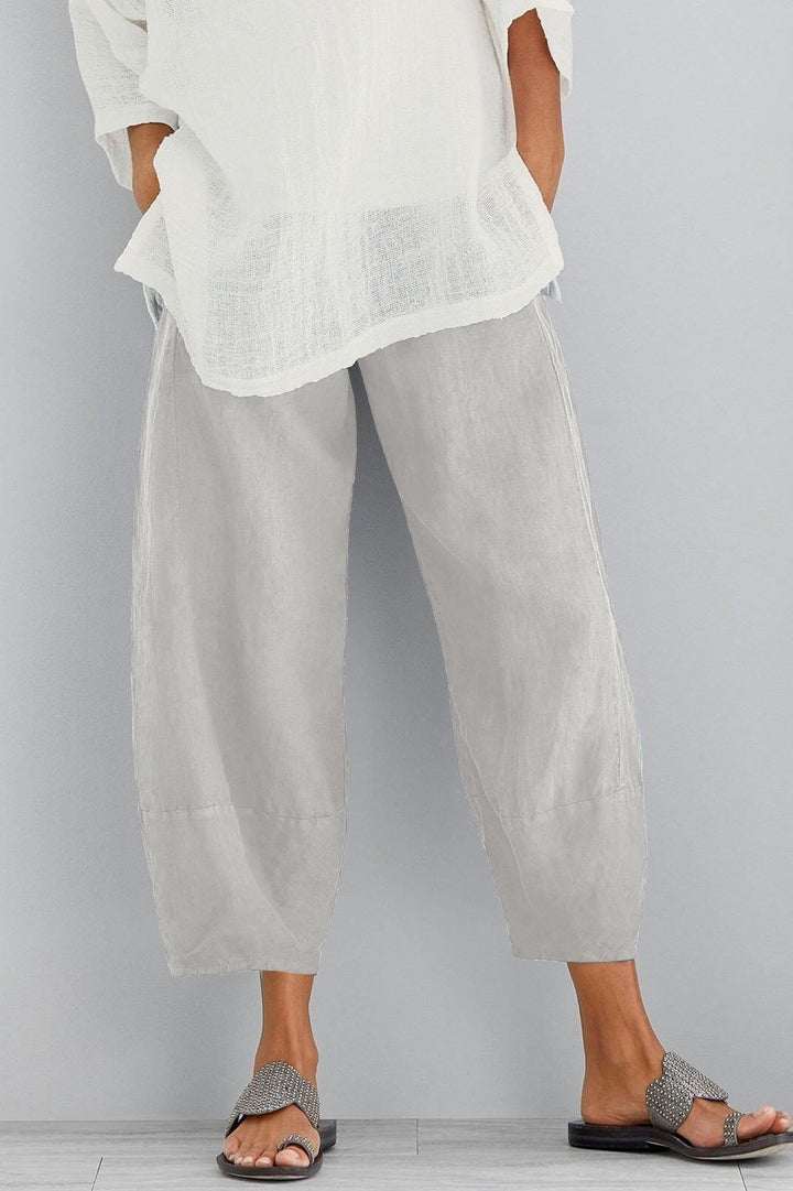 Women's Solid Color Casual Loose Pants with Pockets - Comfortable & Versatile