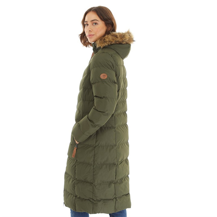 Women's Waterproof Padded Hooded Long Jacket in Dark Vine – Warm and Weather-Ready Outerwear