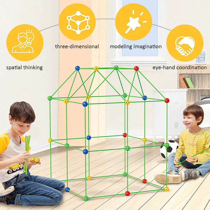 STEM Fort Building Kit for Kids - Creative Construction Set for Indoor & Outdoor Play