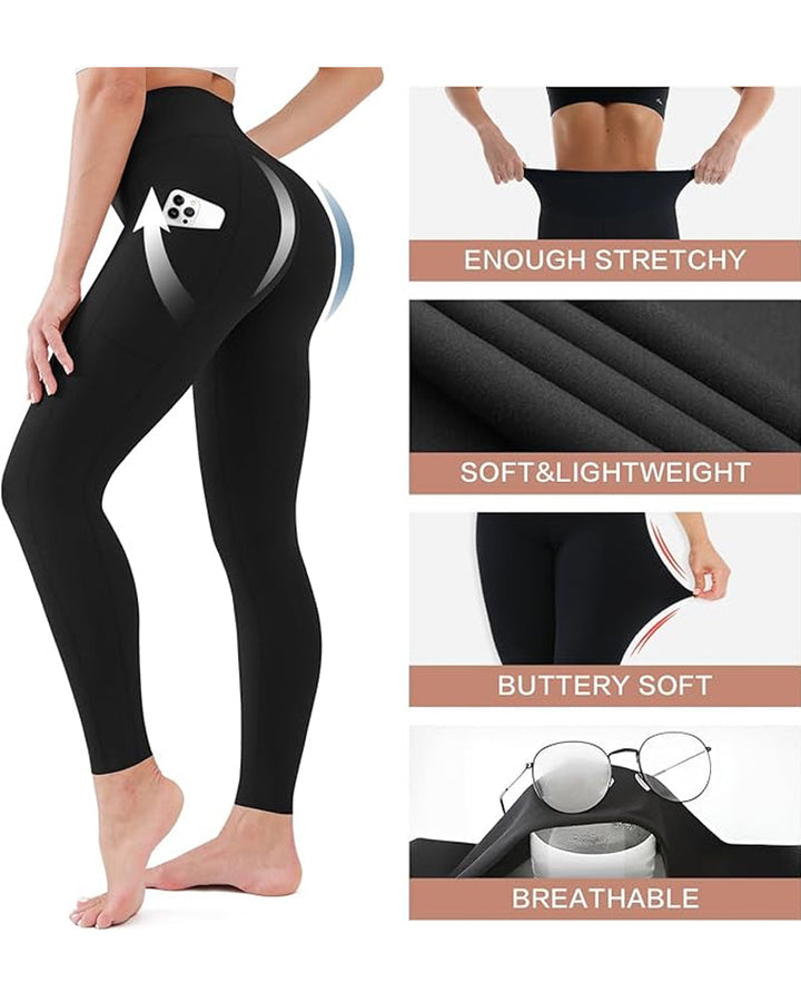 High Waisted Butt Lifting Tummy Control Side Pocket Shaping Training Leggings