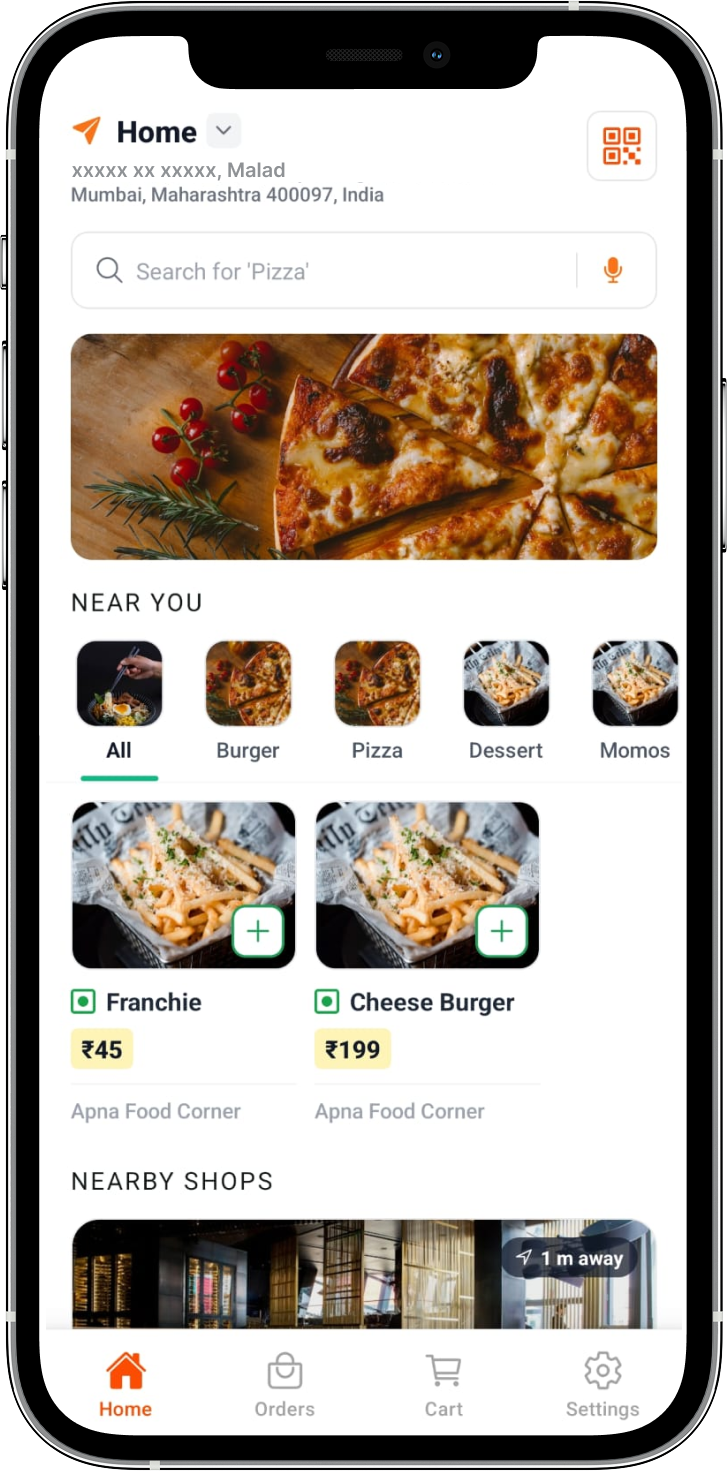 User app — Home page